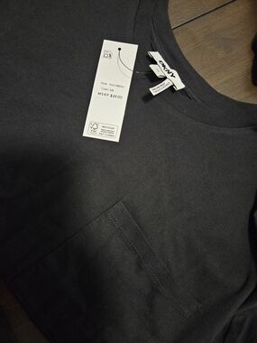 DKNY Black Crewneck Pocket Tee